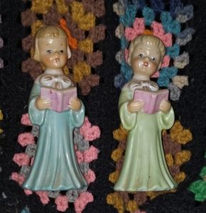 Vintage boy & girl choir figurines